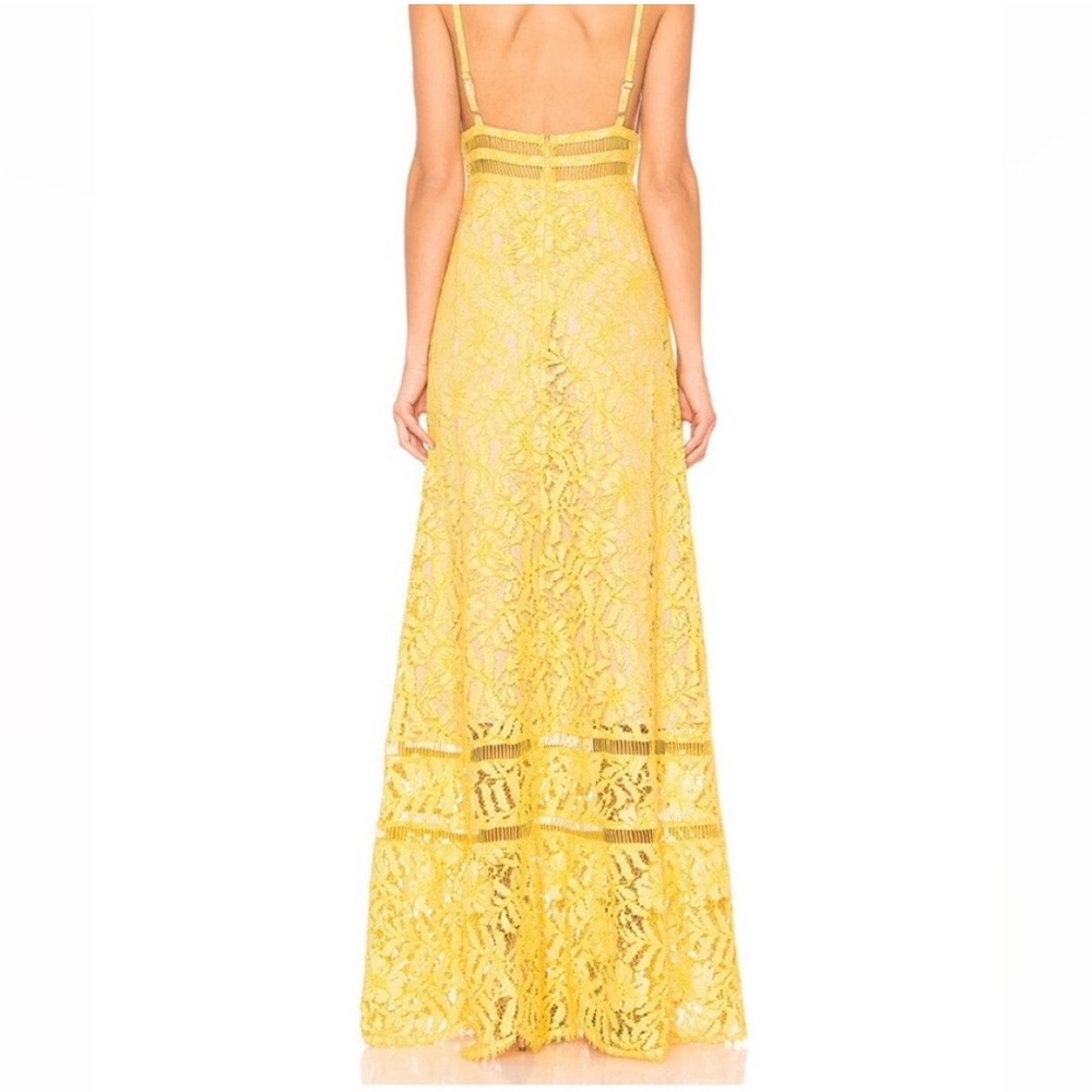 Lovers + Friends Yellow Lace Maxi Sabrina Dress - Picture 2 of 10